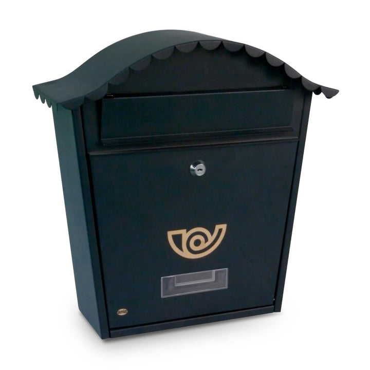 Amig - Aussenbriefkasten | Briefkasten für Wand, Mauer oder Zaun | Masse: 37 x 32 x 10,5 cm | Stahl