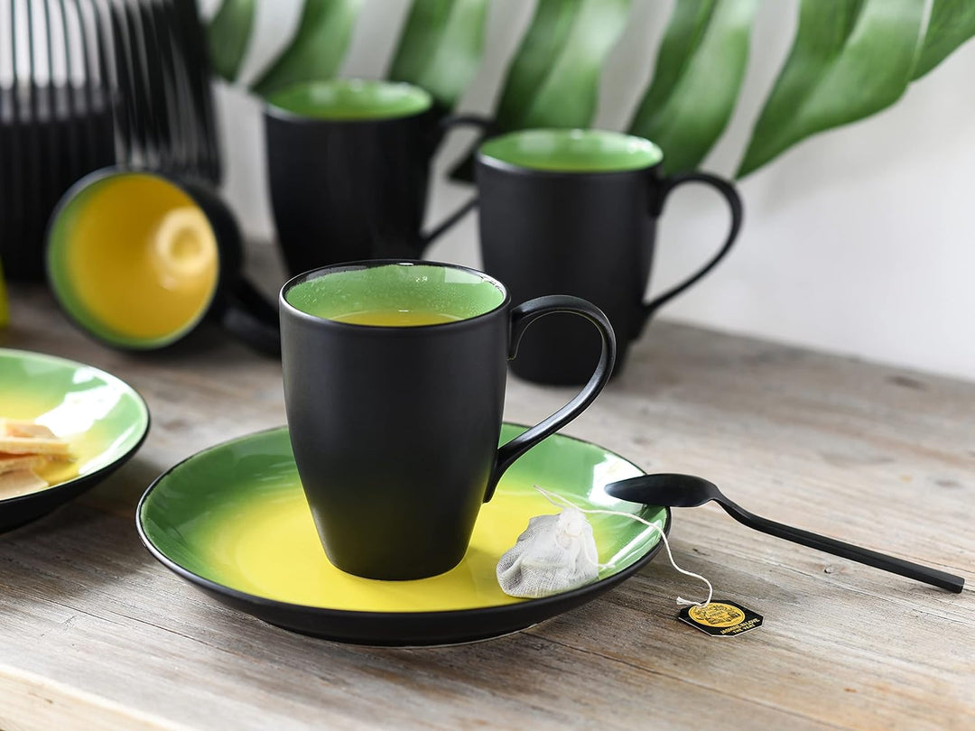 CreaTable, 20220, Serie HOT GREEN, Geschirrset Kombiservice 16 teilig, 34 x 31.5 x 33 cm Kombiservic