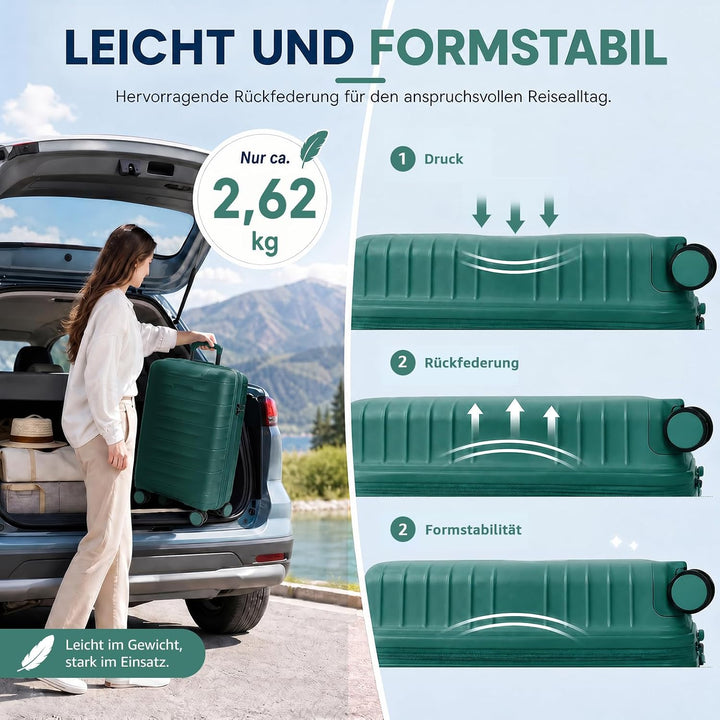 Mariner Koffer Set S+L - Recycelbare PP-Hartschale, vielseitig &amp; robust, leise Doppelrollen, charakt