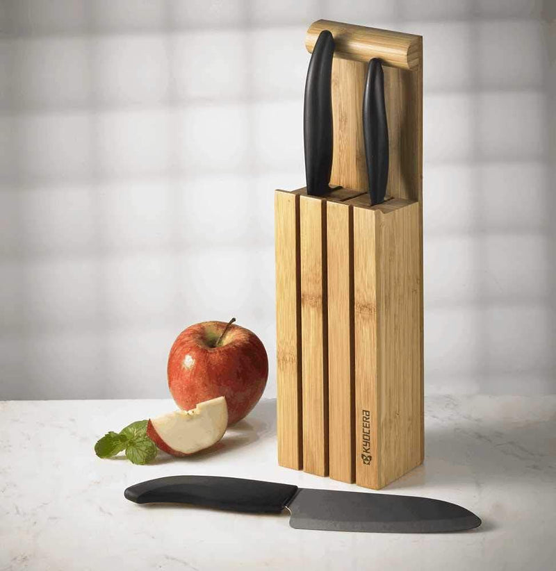 Kyocera Knife Block Messerblock, Bambus Holz, Braun ohne Messer, ohne Messer