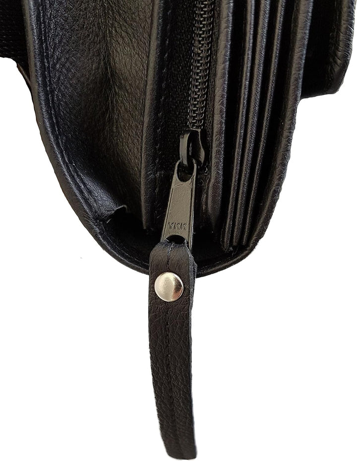 CLAIRE-FONCET Hochwertige Rindsleder Kellnertasche, Kellnergeldbörse, Kellnergeldbeutel, Ohne 5 Euro