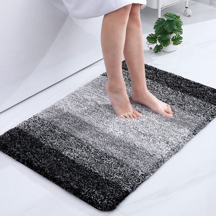 Homaxy Weich Badezimmerteppich 60x90 cm, rutschfest waschbar Badematte Flauschige Hochflor Badteppic