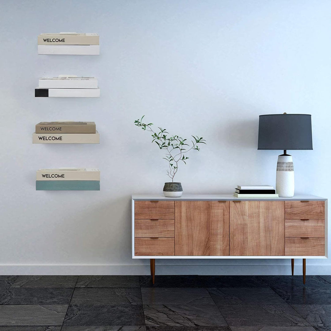 Jetec Schwimmendes Bücherregal, Eisen, schwebende Regale, unsichtbar, Wandmontage, Bücherregal, Mehr