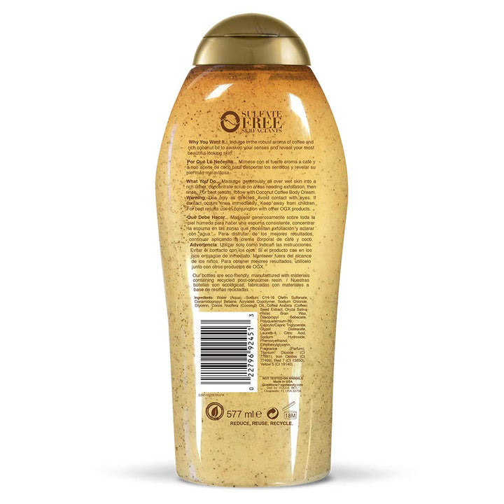 Ogx Coconut Coffee Body Wash - 19.5oz, 19.5 Oz Peeling, Peeling
