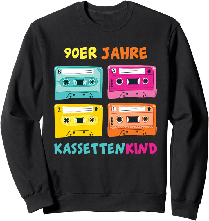 90er Jahre Kassetten Oldschool Mottoparty Sweatshirt