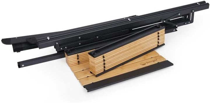BERGER Alu-Bambus Rolltisch │Markttisch Klapptisch Beistelltisch Gartentisch Campingtisch leicht & w