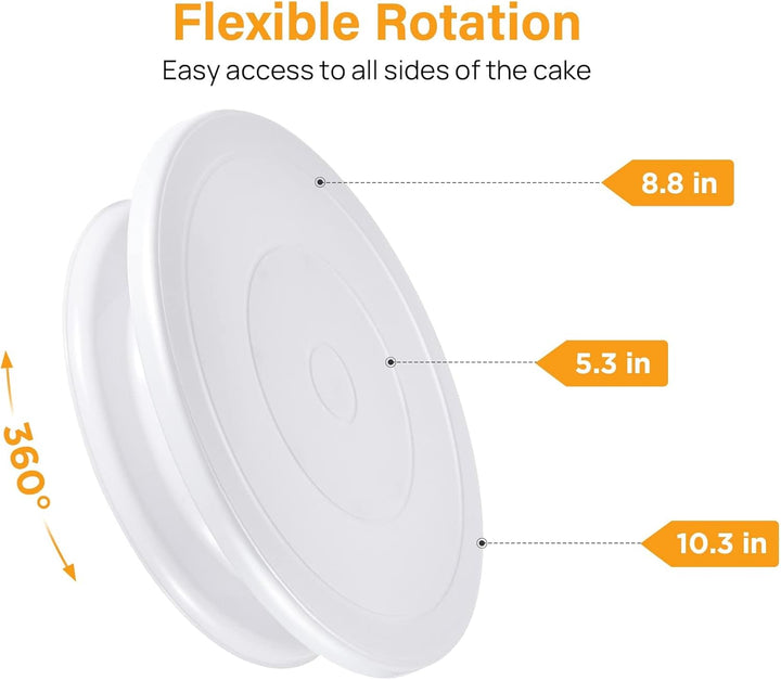 Comforty Tortenplatte Drehbar 28 cm Weiss, Drehteller Torte für Kuchen Tortenplatte Drehbar Weiss, T