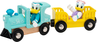 BRIO 32260 Donald & Daisy Duck Zug - Farbenfrohe Lokomotive mit Waggon und den beliebten Disney-Char