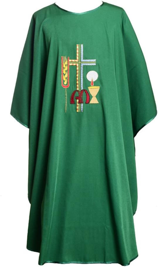 BLESSUME Priest Kasel Gewand bestickt vestments Altar Mass grün (Style