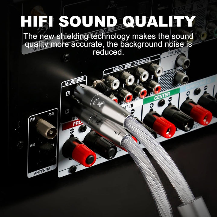 Impeto high end Cinch Kabel, S-OCC Audio RCA Kabel Audiophile 2 x 2 Cinch stecker cinchkabel für Ver