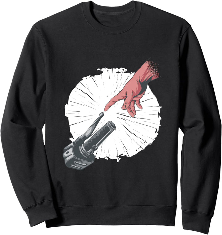 Motorrad Michelangelo Parodie Die Erschaffung des Bikers Sweatshirt
