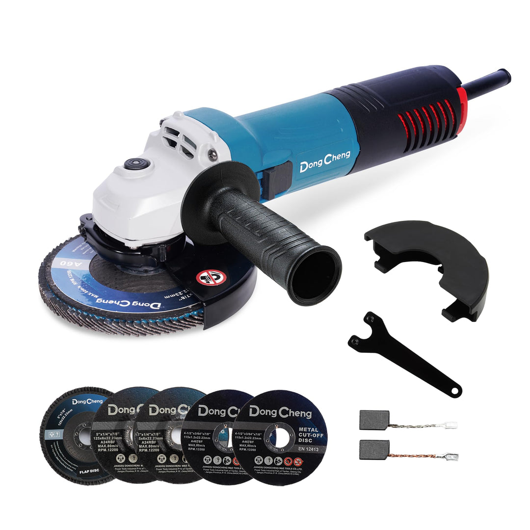 DongCheng Winkelschleifer 800W, Scheiben-Ø: 125 mm, 11,800min-1,Schnellverschlussabdeckung, Zusatzgr