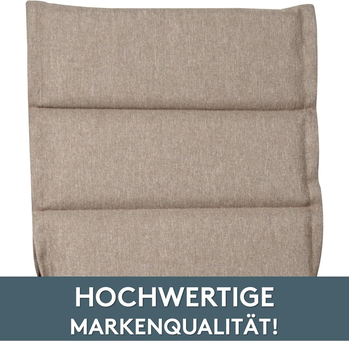 LILENO HOME Gartenstuhl Auflagen als [2er Set - Hochlehner] in Taupe - Bequeme Liegen als Sitzauflag