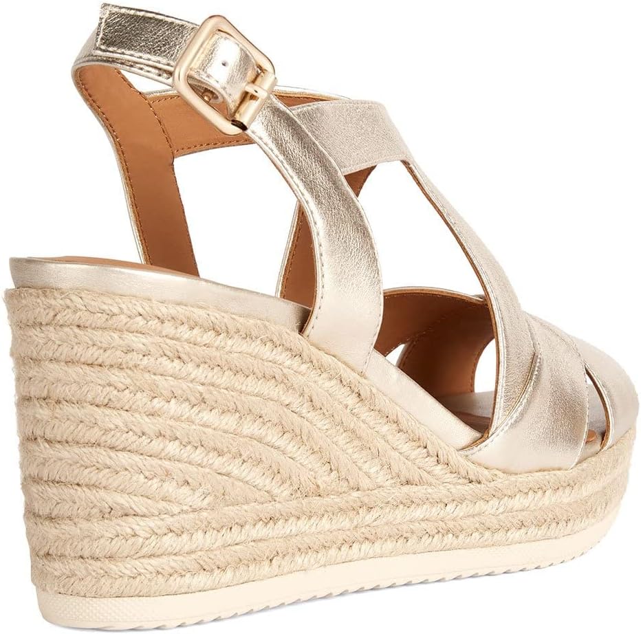 Geox Mädchen D Panarea Espadrille Wedge Sandal 39 EU Lt Gold, 39 EU Lt Gold