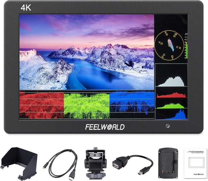 Feelworld T7PLUS Kamera DSLR Feld Monitor 7 Zoll 3D LUT Waveform Vector Scope 1920x1200 4K HDMI Bild