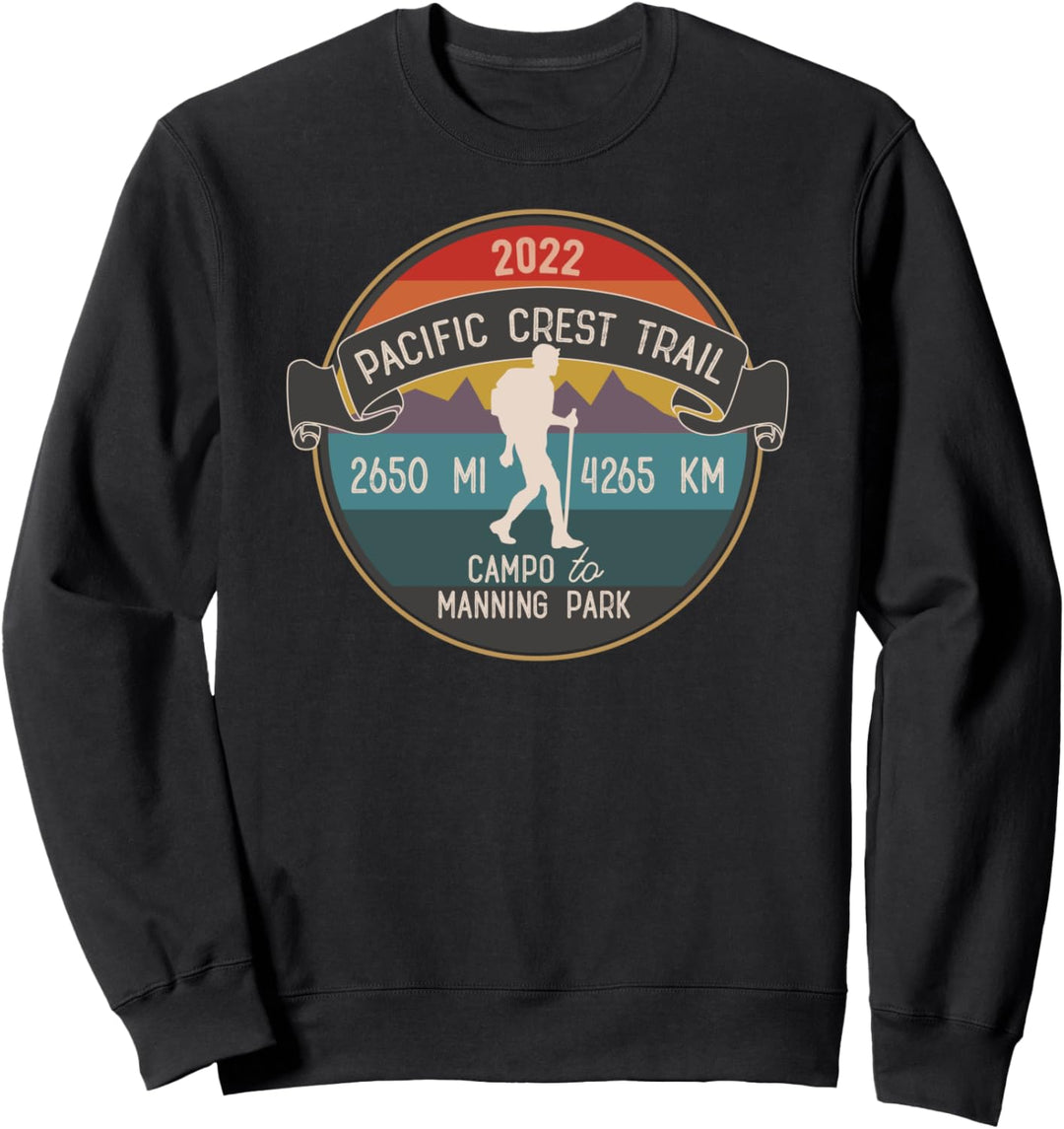 PCT Wanderausrüstung 2022 Pacific Northwest Wanderer Retro Sonnenuntergang Sweatshirt