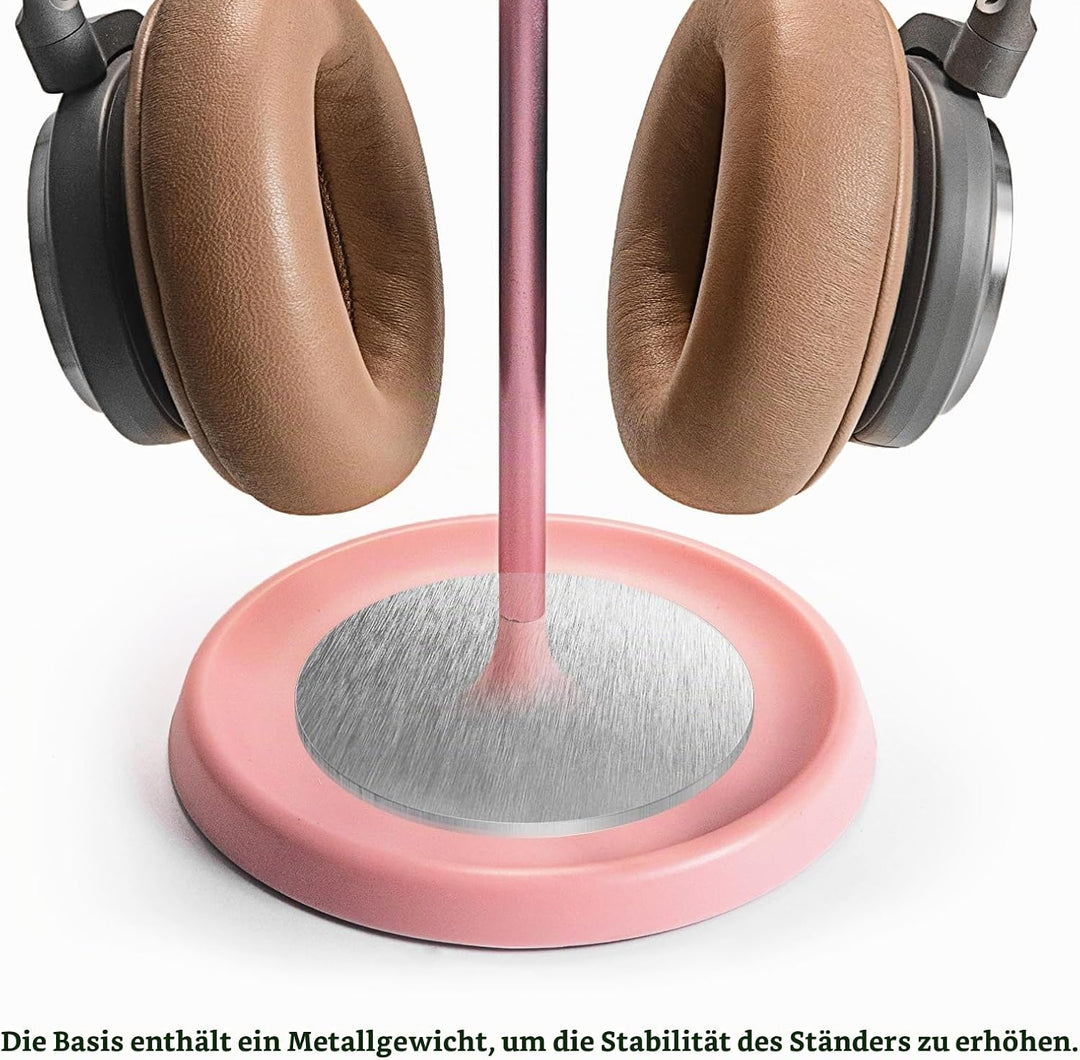 Kopfhörer Ständer, Gebogener Headset Halterung mit Ablagefach, Schwere Basis Gaming Kopfhörer Halter