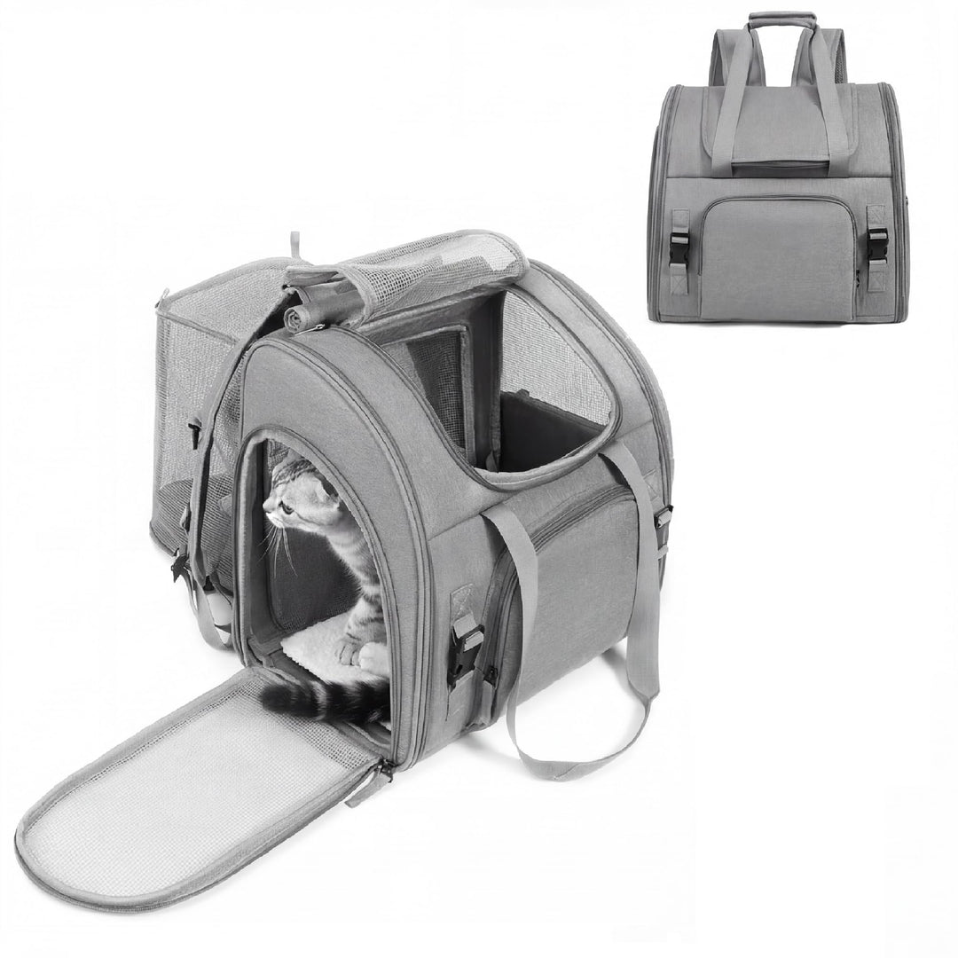Atmungsaktiver Katzenrucksack, erweiterbarer &amp; Faltbarer Haustier-Reiserucksack, Transportrucksack f
