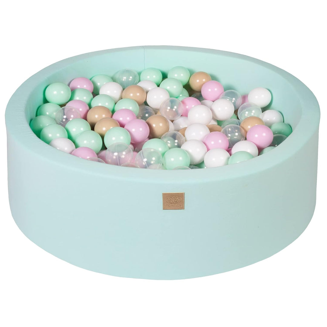 MEOWBABY Bällebad Baby - Rund 90x30cm Ball Pit für Kinder ab 1 Jahr mit 200 Bälle - Weiches & Sicher