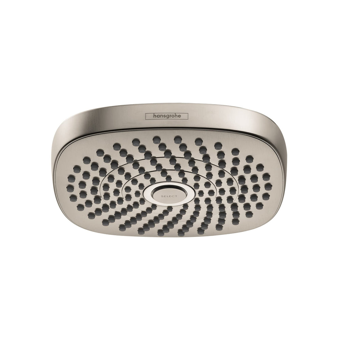 Hansgrohe Croma Select E 04925820 Moderner Duschkopf, 2 Strahlarten, gebürstetes Nickel, 17,8 cm 2,5