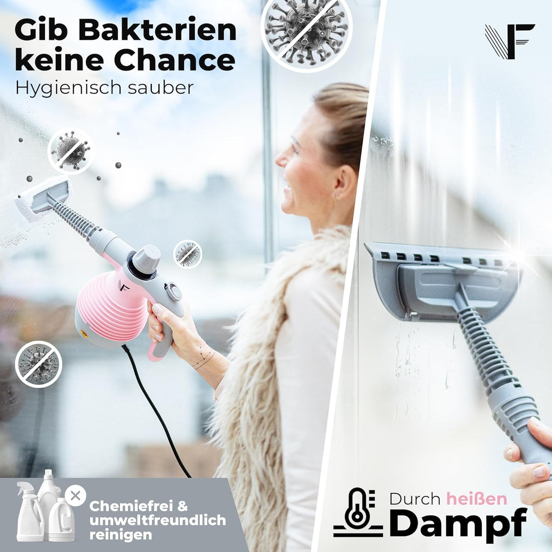Neighbour's Friend® Handdampfreiniger in Rosa 2er Set– Leistungsstarkes Dampfreiniger Handgerät I Da