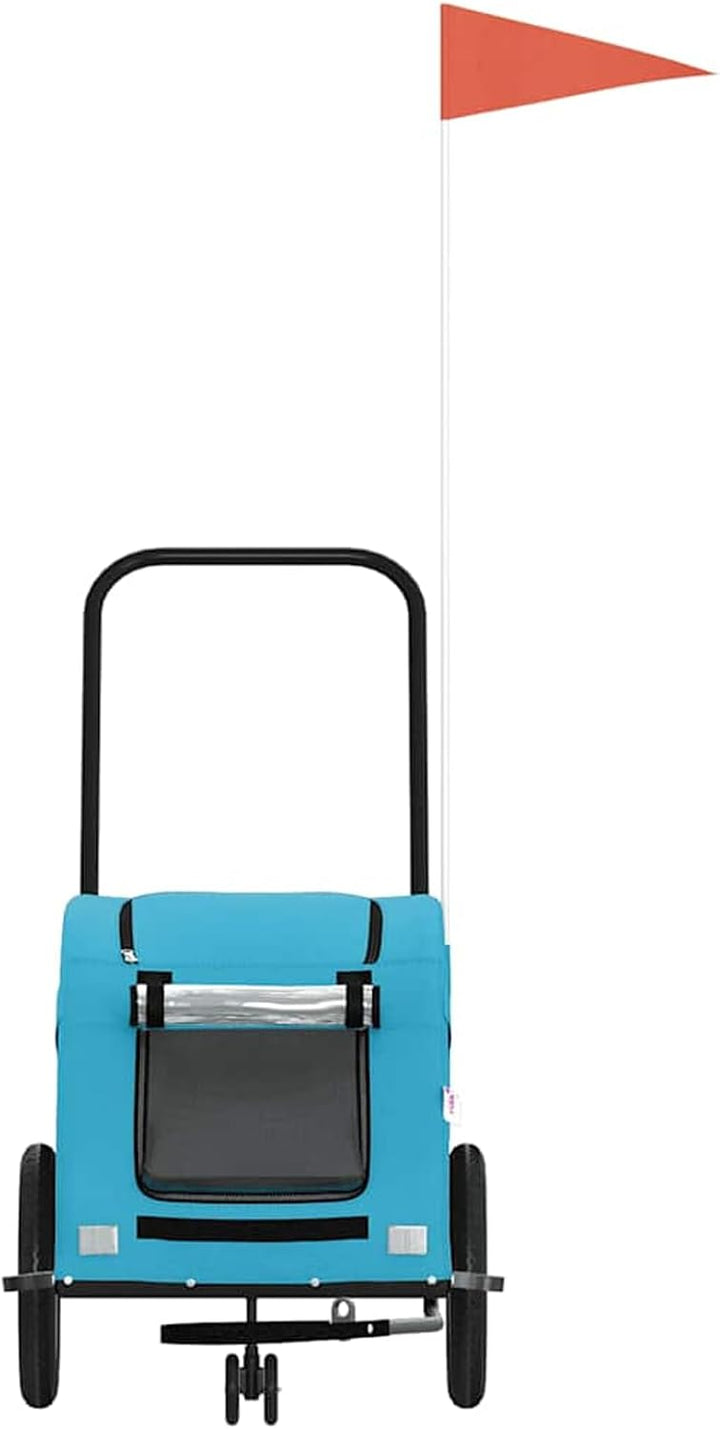 Hunde Fahrradanhänger Orange Grau | Robustes Oxford-Gewebe, stabiler Eisenrahmen Blau, Blau
