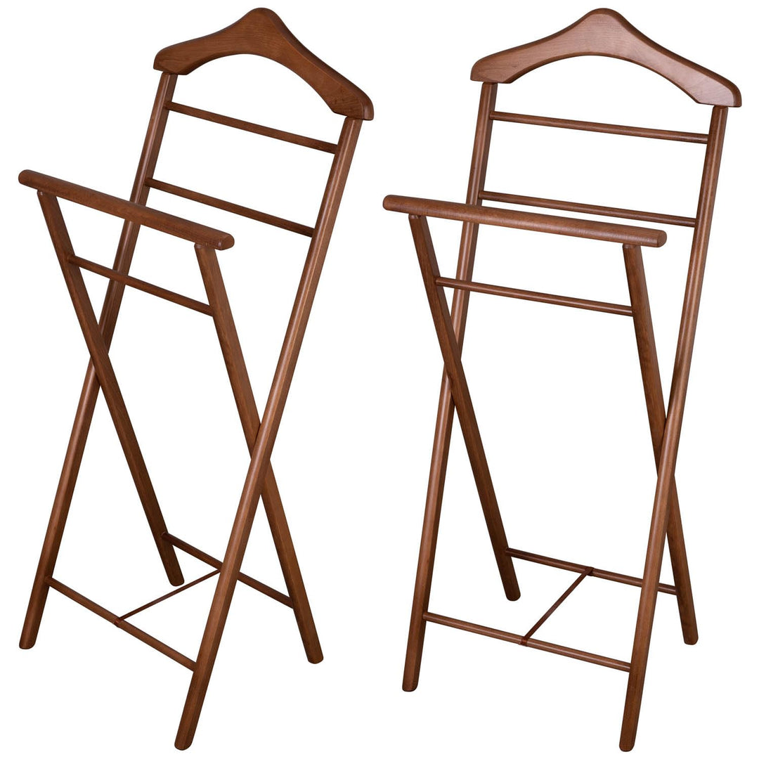 Herrendiener aus Massivholz – 2er Set fertig montierter Kleiderbutler & Stummer Diener – stabiler St
