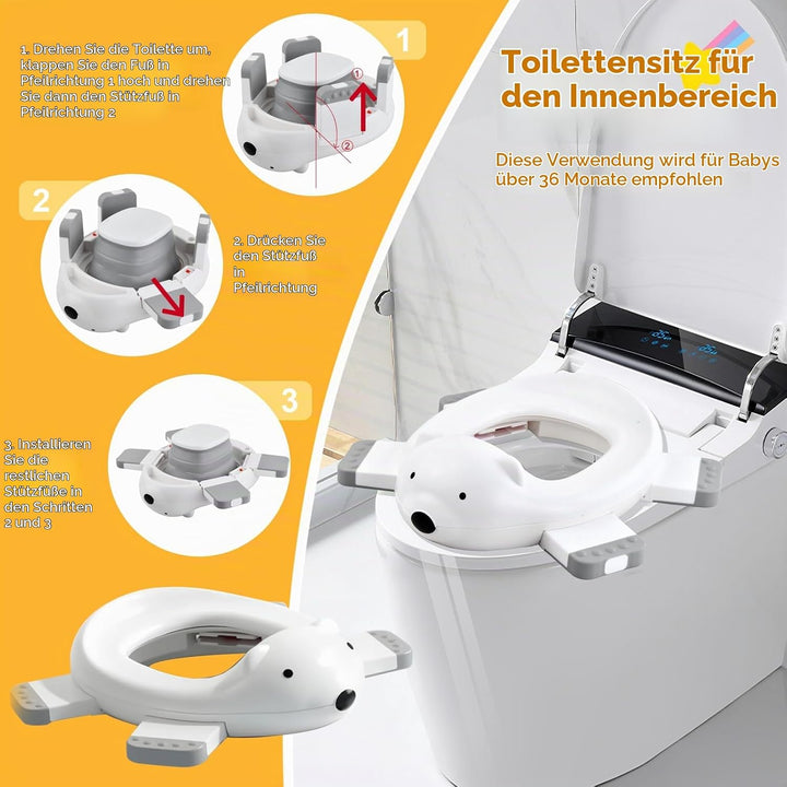 Kinder-Töpfchen, 2-IN-1 Kindertoilette mit 3 Rollen Müllsäcke, Tragbares Reisetöpfchen für Kleinkind