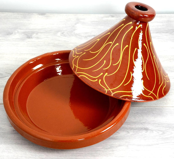 Marokkanische Tajine, Kochtopf, Gartopf, Schmortopf aus Marokko Glasiert, für 4-5 Personen, Original