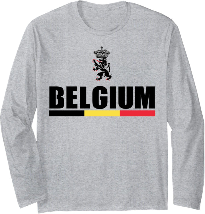 Belgium Voetbal Souvenir Graphic Belgian Lion Nederlands Langarmshirt