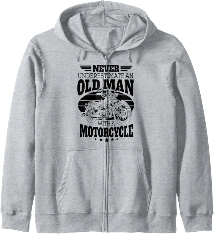 Never Underestimate an Old Man with a Motorcycle Dad Kapuzenjacke