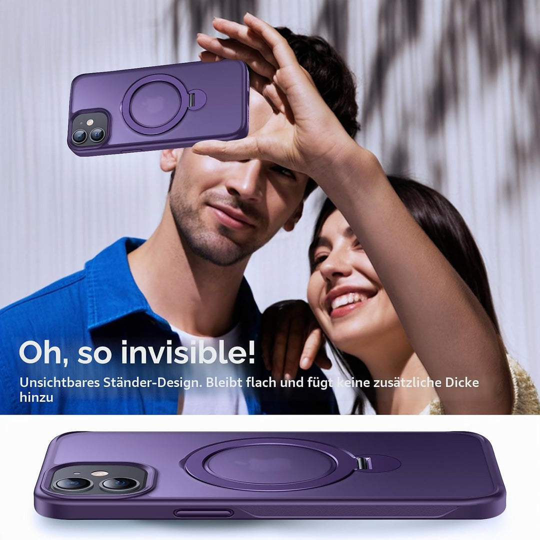 Anqrp 360° All-in-One-Ständerhülle für iPhone 12/12 Pro Hülle mit Rotierbarem Magnetischem Ständerri