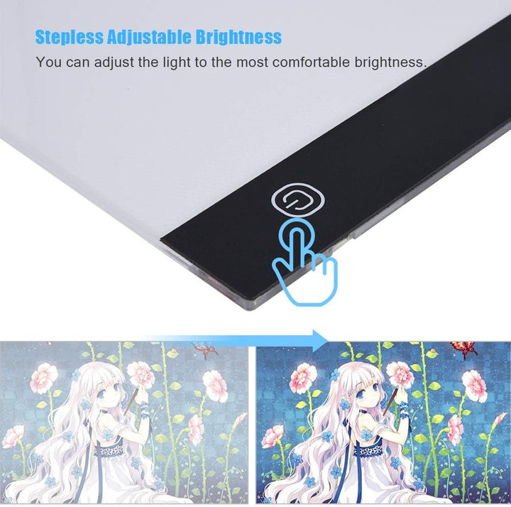 Led Licht Pad,Tragbare Light Pad Mit USB Leuchttisch A4 Led Dimmbar 3-stufige euchtkasten-Zeichenbre