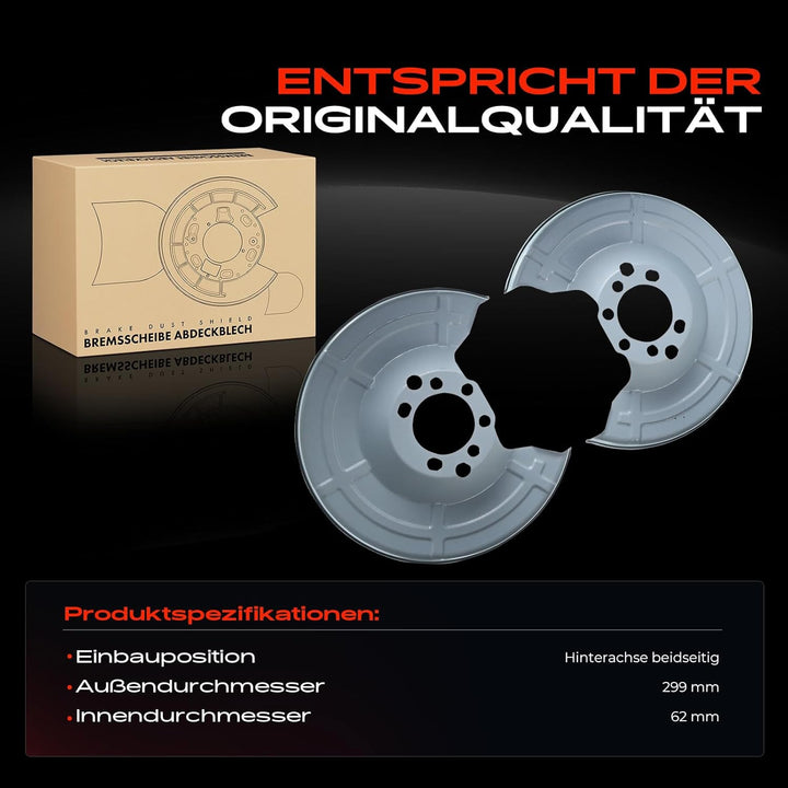 Frankberg 2x Ankerblech Deckblech Bremsscheibe Hinten für Astra G Astra H Corsa C Combo Meriva Zafir