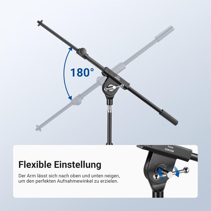 NEEWER Mikrofon Boom Arm für Microphone Stand, kompakte, tragbare Teleskop Verlängerungsstange aus A