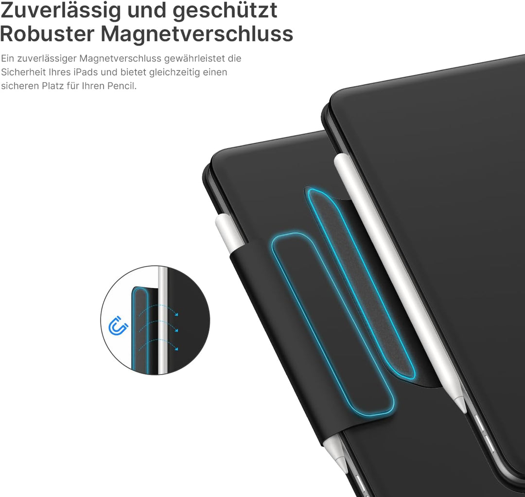 typecase Edge Magnetische Hülle mit Tastatur für iPad 11 Generation 2025 A16 11 Zoll und 10 Generati
