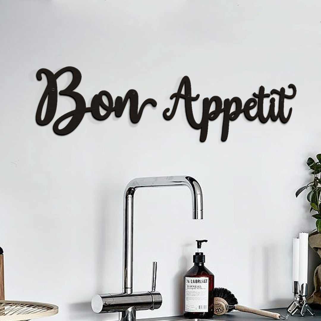 Bon Appetit Wanddekoration, Bon Appetit, Metall-Wandschild, Bauernhaus, Küche, Wandkunst, Esszimmer,