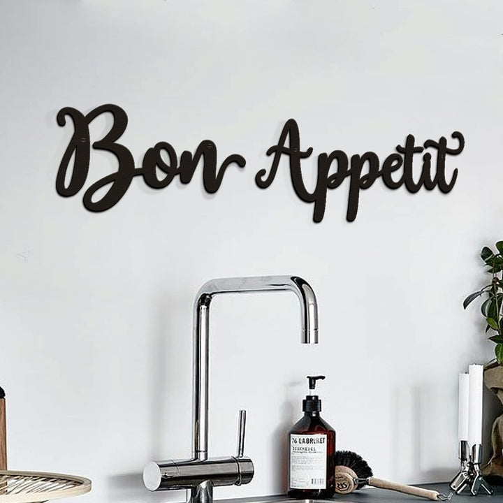 Bon Appetit Wanddekoration, Bon Appetit, Metall-Wandschild, Bauernhaus, Küche, Wandkunst, Esszimmer,