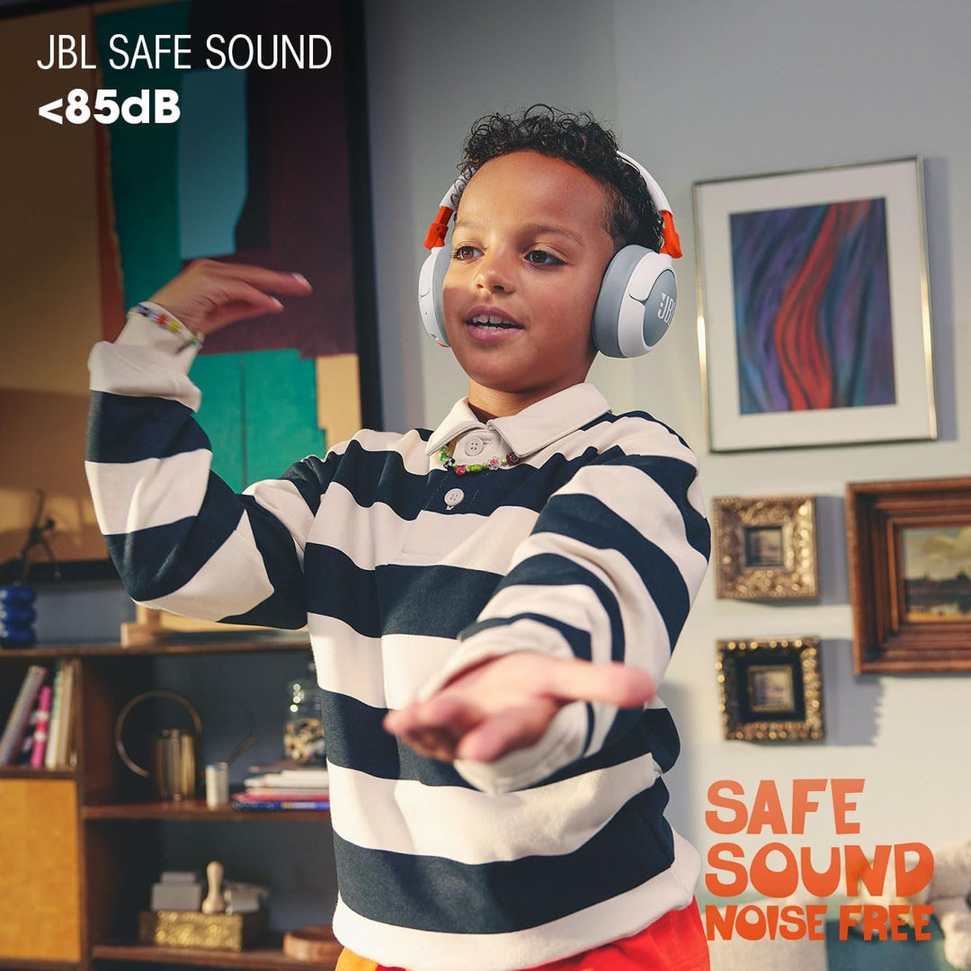 JBL Junior 470 NC, Kabellose Over-Ear Bluetooth-Kopfhörer mit Active-Noise-Cancelling für Kinder, Mi