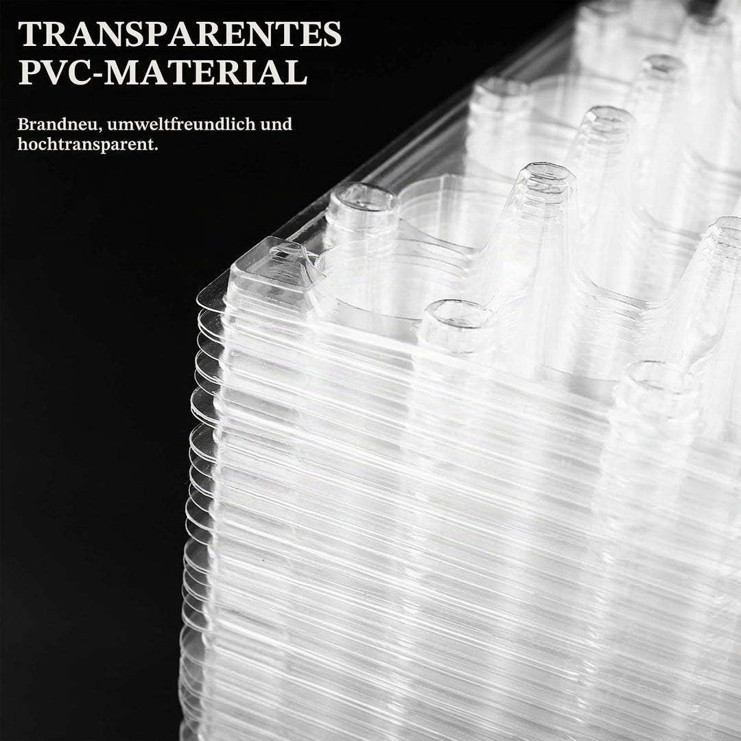 HEMOTON 50 Stücke 18 Gitter Wachtelei Aufbewahrungsbox Transparent Ei Spender Halter Fall Kühlschran