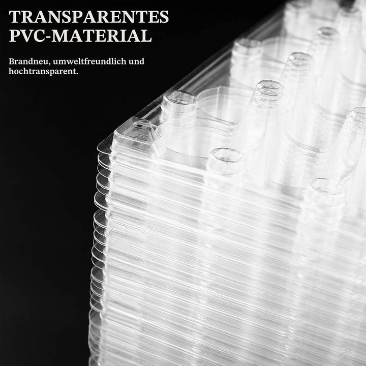 HEMOTON 50 Stücke 18 Gitter Wachtelei Aufbewahrungsbox Transparent Ei Spender Halter Fall Kühlschran