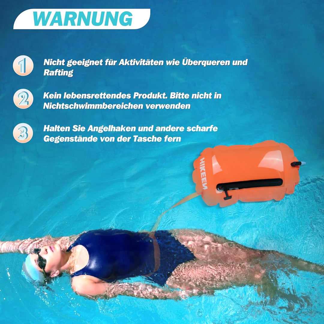 BOOSTEADY Schwimmboje, Trockensack Boje Schwimmen Aufblasbare Trockentasche Swimming Buoy mit Handyt
