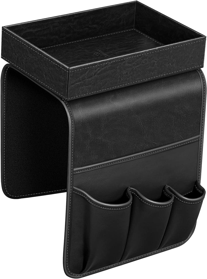 SITHON Sofa Armlehnen Organizer mit Ablage Tablett, [Rutschfest] Kunstleder Stuhl Couch Armlehne Org