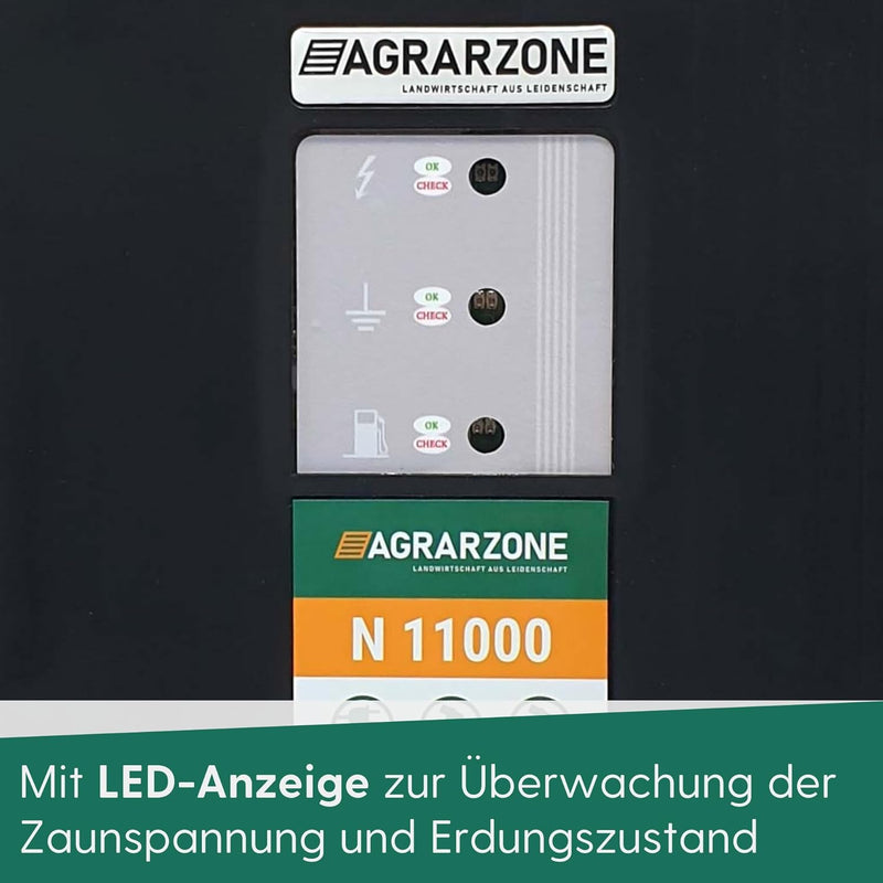 Agrarzone N11000 Weidezaungerät 230V, 15 Joule | Elektrozaungerät mit Strom für Weidezaun | Weideger