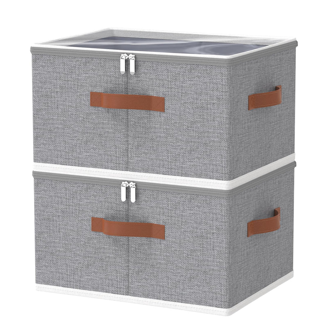 OUTBROS Aufbewahrungsbox mit Deckel, Faltbare Kleiderschrank Organizer, Kisten Aufbewahrung, Unterbe