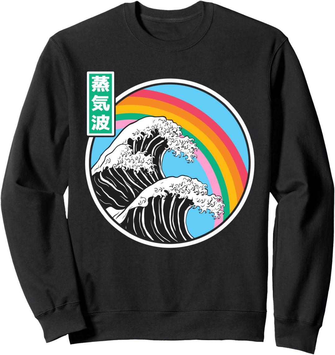 Kanagawa Wave Otaku Vaporwave Anime im japanischen Stil der 80er Jahre Sweatshirt