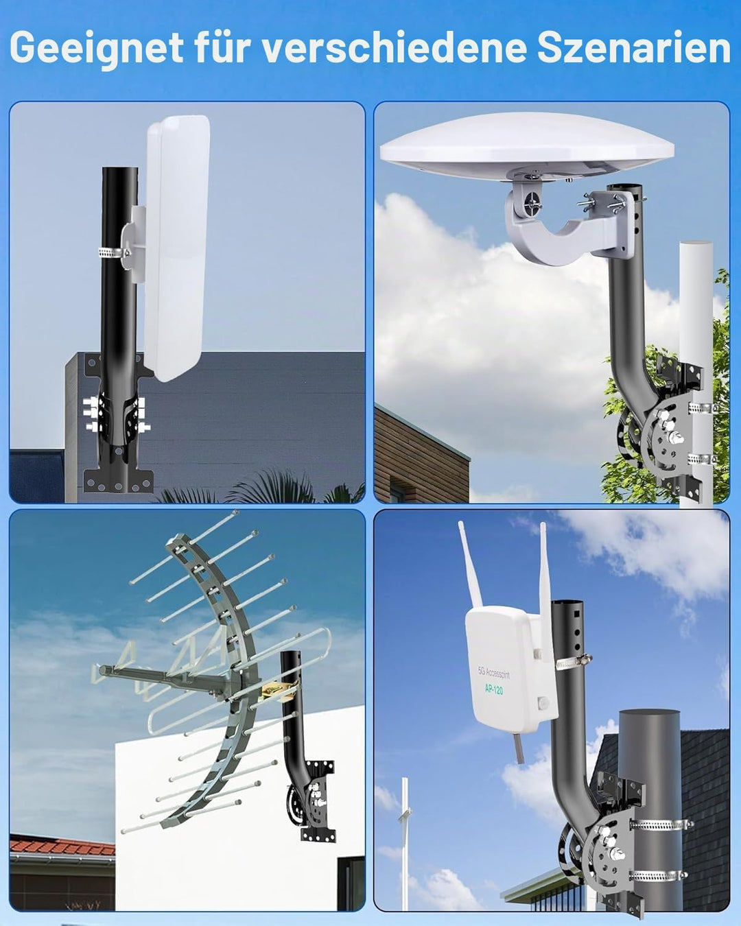 Verstärkter Antennenstab – J-Tube-Stab aus Vollmastell (3,5 cm x 30 cm), ideal für Installation an W