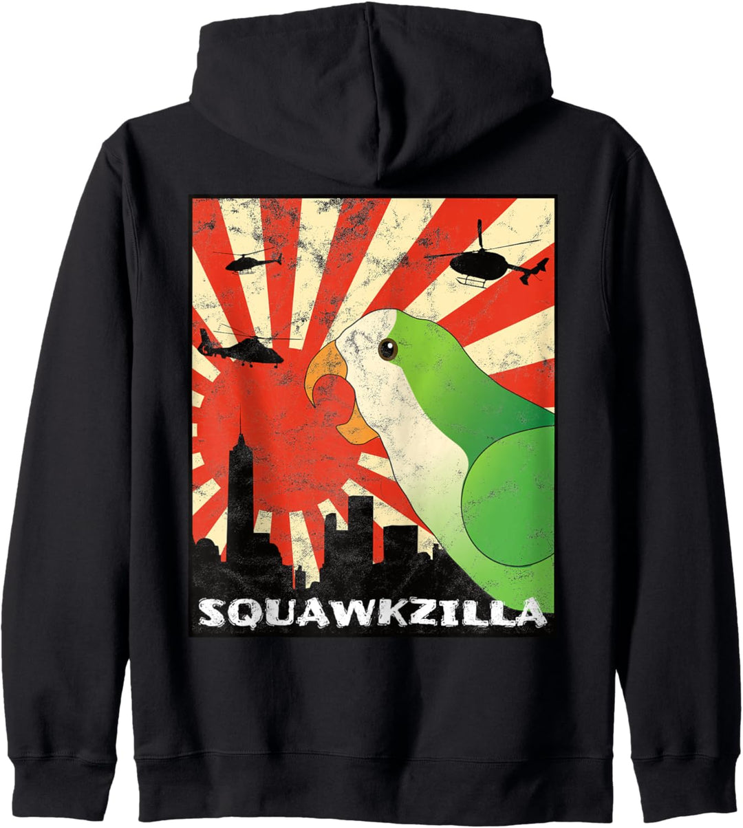 Squawk Zilla Quäker Mönch Sittich Papagei Squawking Kawaii Kapuzenjacke