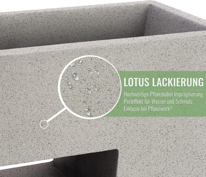 Pflanzwerk® Pflanzkübel Vista Granit Grau 52x75x27cm *Frostbeständiger Blumenkübel* *UV-Schutz* *Qua