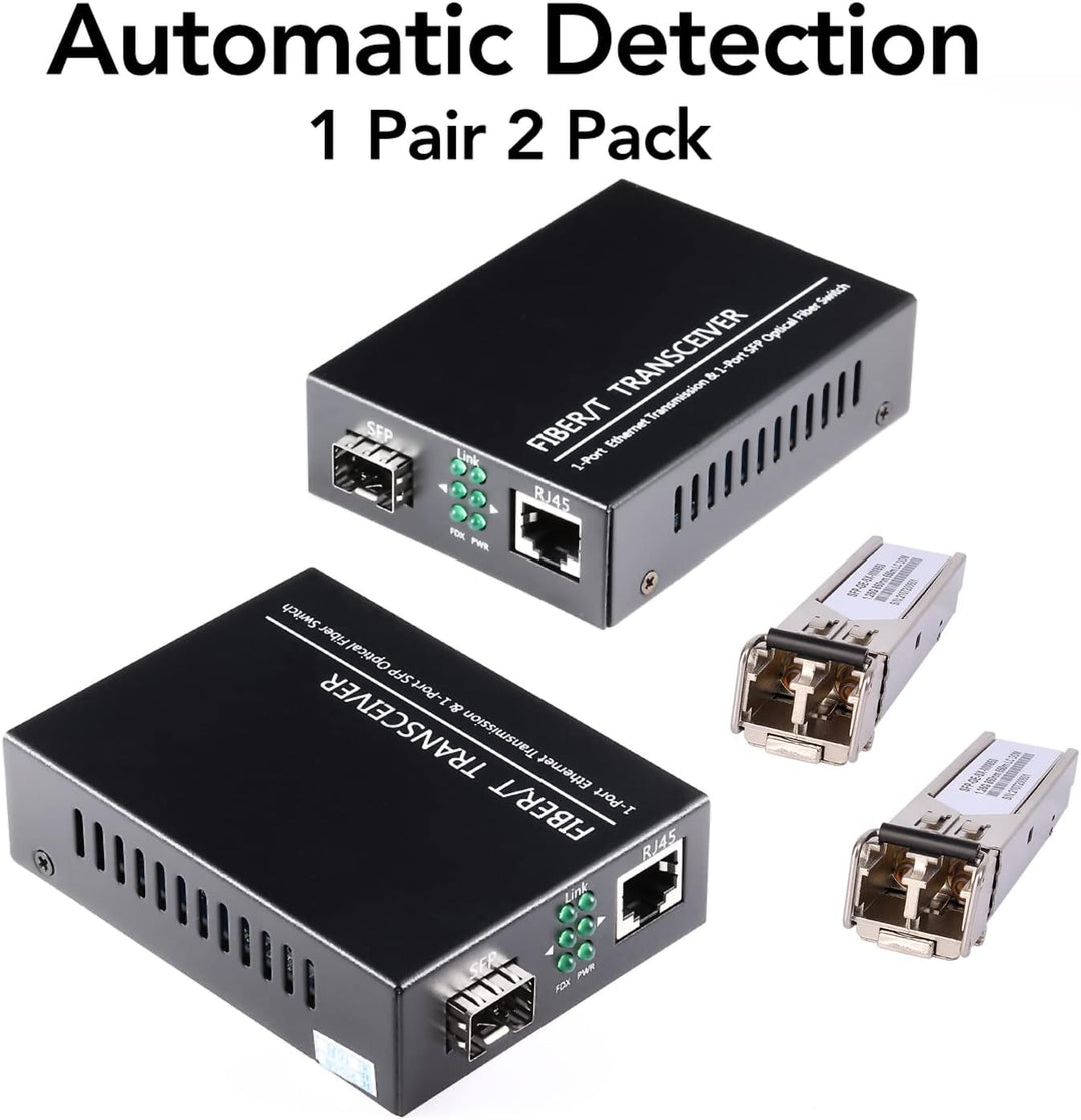 EIN Paar 1,25G/s Gigabit Multi-Mode LWL Glasfaser-Ethernet-Medienkonverter + 2 STÜCKE SFP LC Dual-Tr